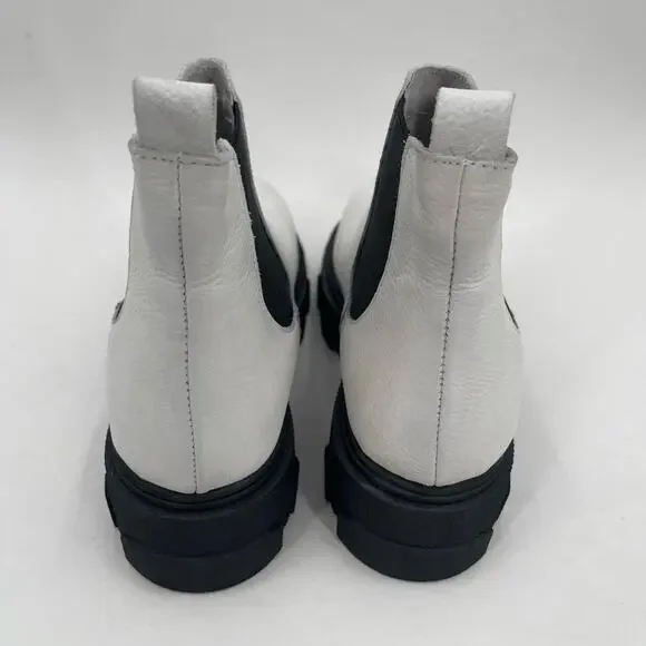 SILENT D Cress Chelsea Boot Size 38 (US 7/7.5) White Leather Lug Sole Slip On - Picture 11 of 16